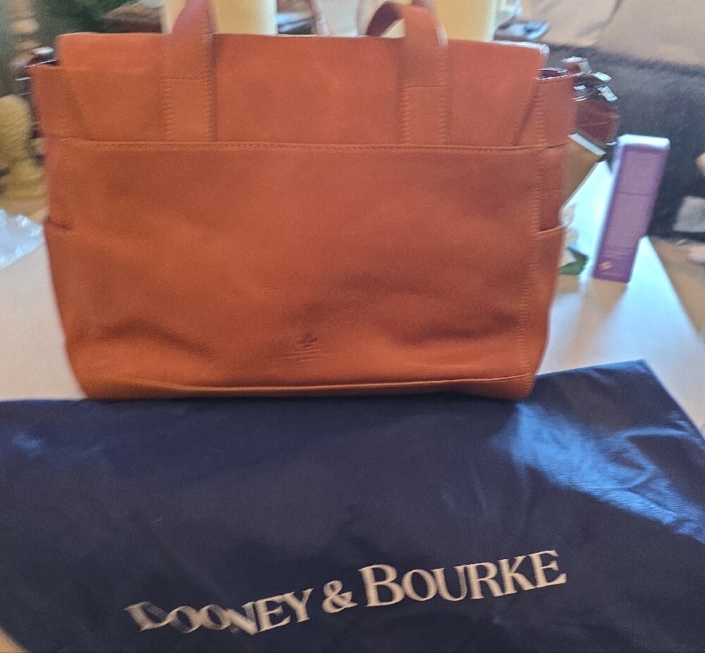 Dooney & Bourke Chestnut Brown Leather Work Tote - Picture 7 of 13